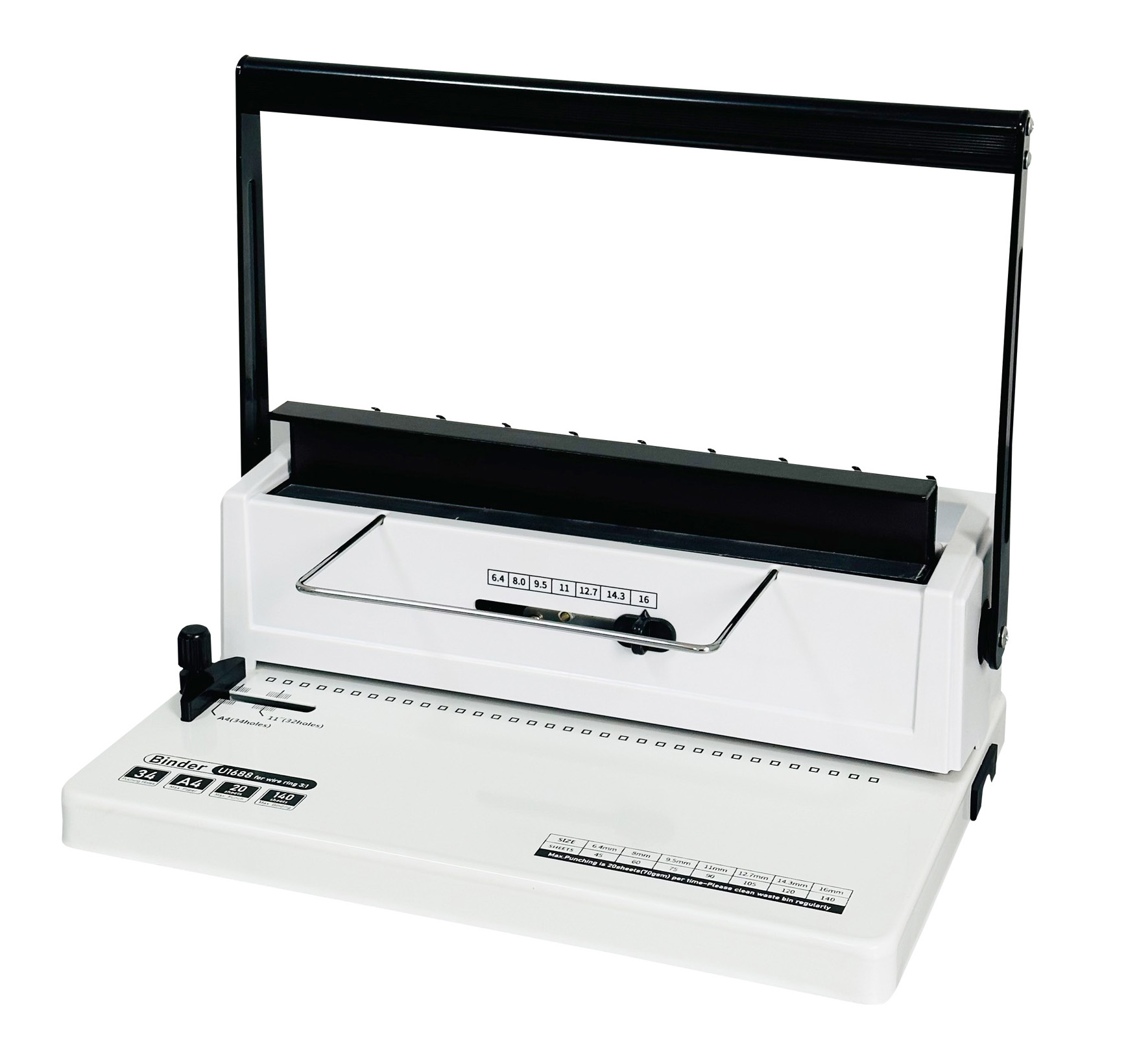 Біндер на металеву пружину YIBO U1688R круглі отвори (000016323)